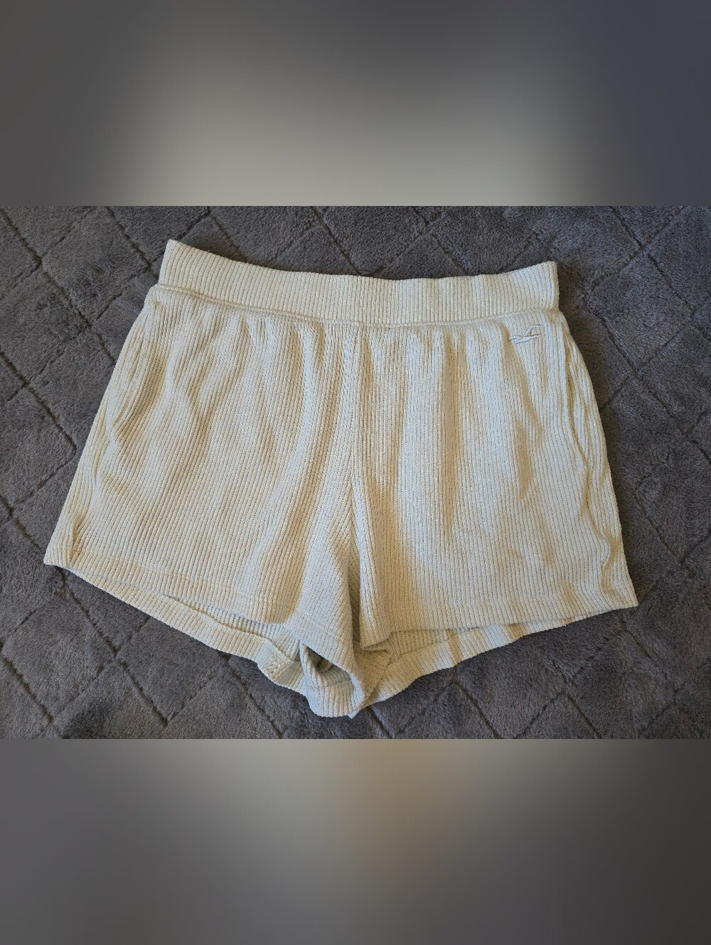 Hollister Sleep Ribbed Lounge Shorts - Cream